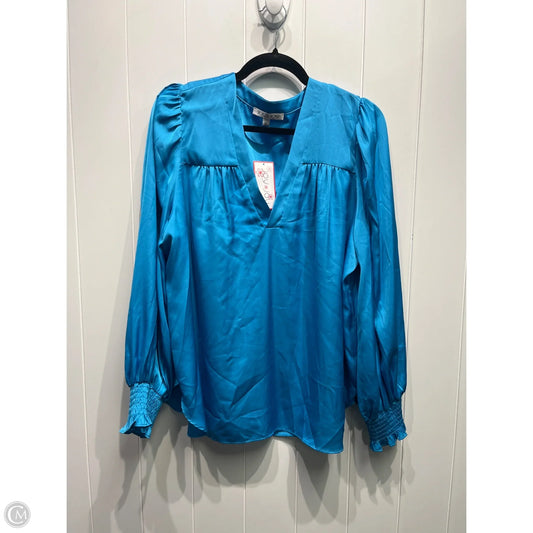 Blouse Long Sleeve By Joy Joy In Blue, Size: Xl