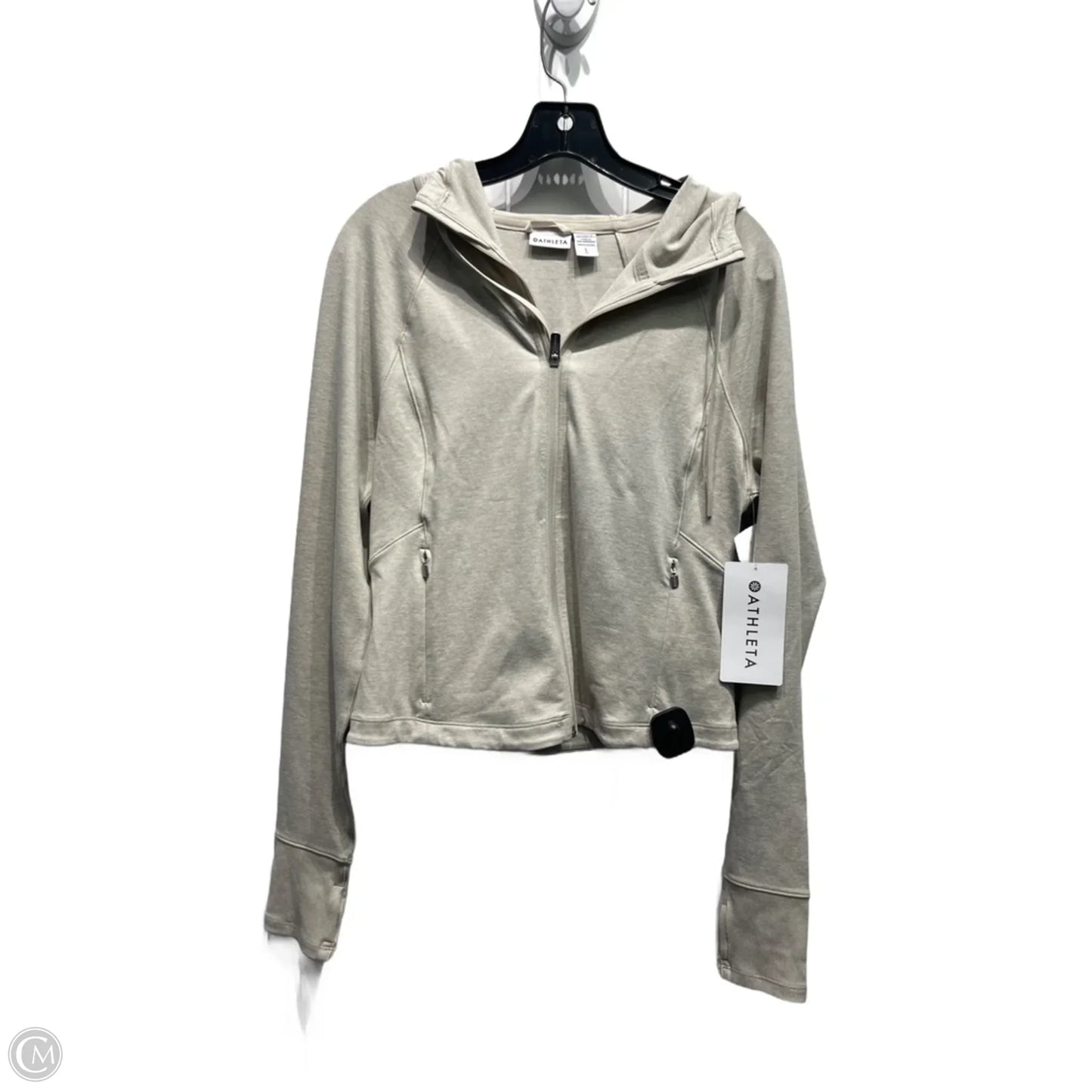 Athletic Jacket By Athleta In Cream, Size: L