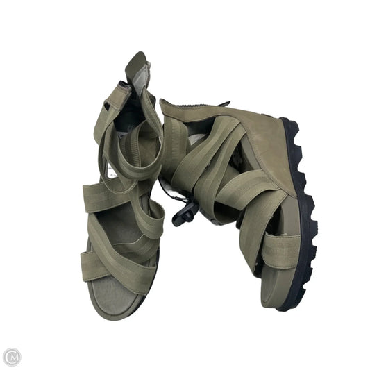 Sandals Heels Wedge By Sorel In Green, Size: 9.5