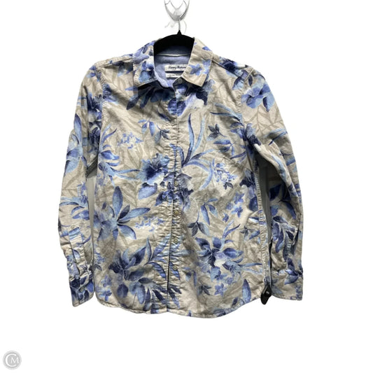 Top Long Sleeve By Tommy Bahama In Blue & Tan, Size: Xxs