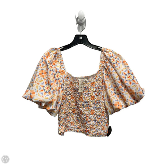 Top Short Sleeve By Dolan Left Coast In Blue & Orange, Size: Xs