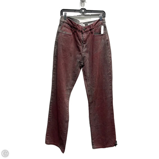 Jeans Wide Leg By PTCL In Red Denim, Size: 8