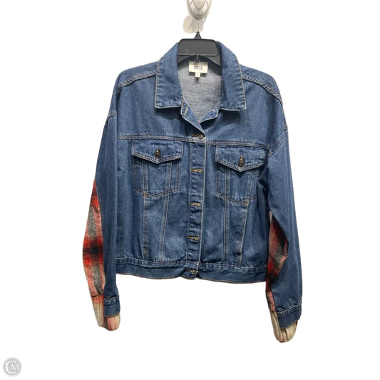 Jacket Denim By Bke In Blue Denim, Size: L
