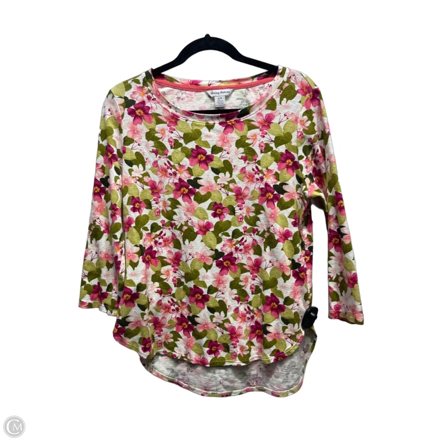 Top Long Sleeve By Tommy Bahama In Green & Pink, Size: S