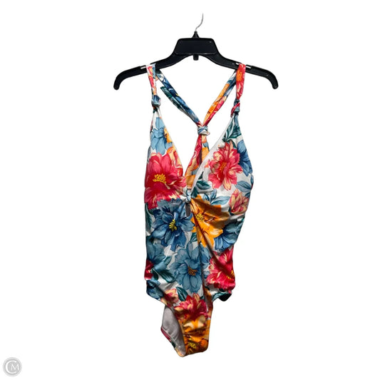 Swimsuit By Time And Tru In Blue & Orange, Size: 1x