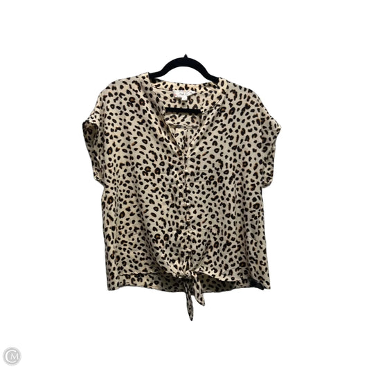 Top Short Sleeve By Pink Rose In Black & Cream, Size: L