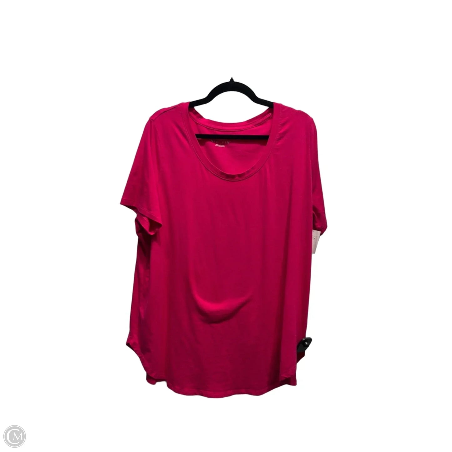 Top Short Sleeve Basic By Ava & Viv In Pink, Size: 1x