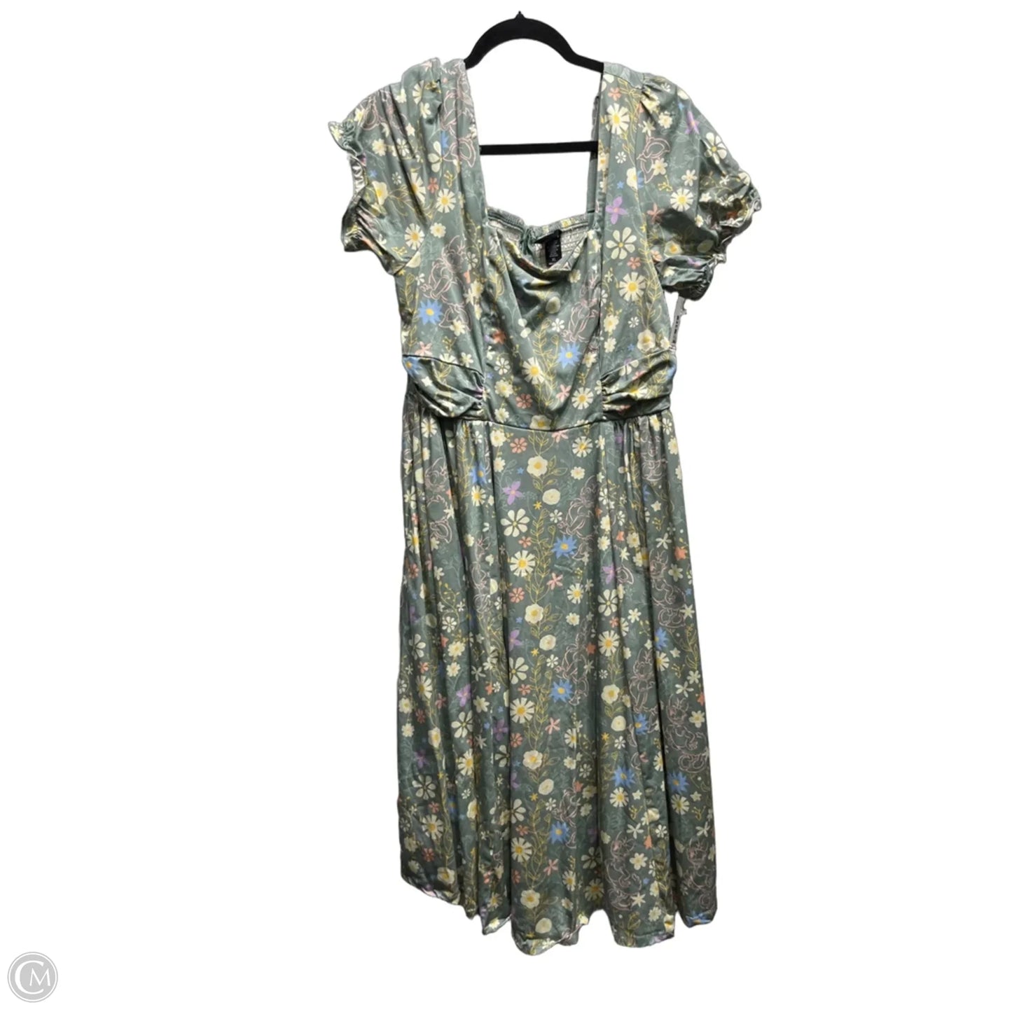 Dress Casual Midi By Disney In Green, Size: Xl