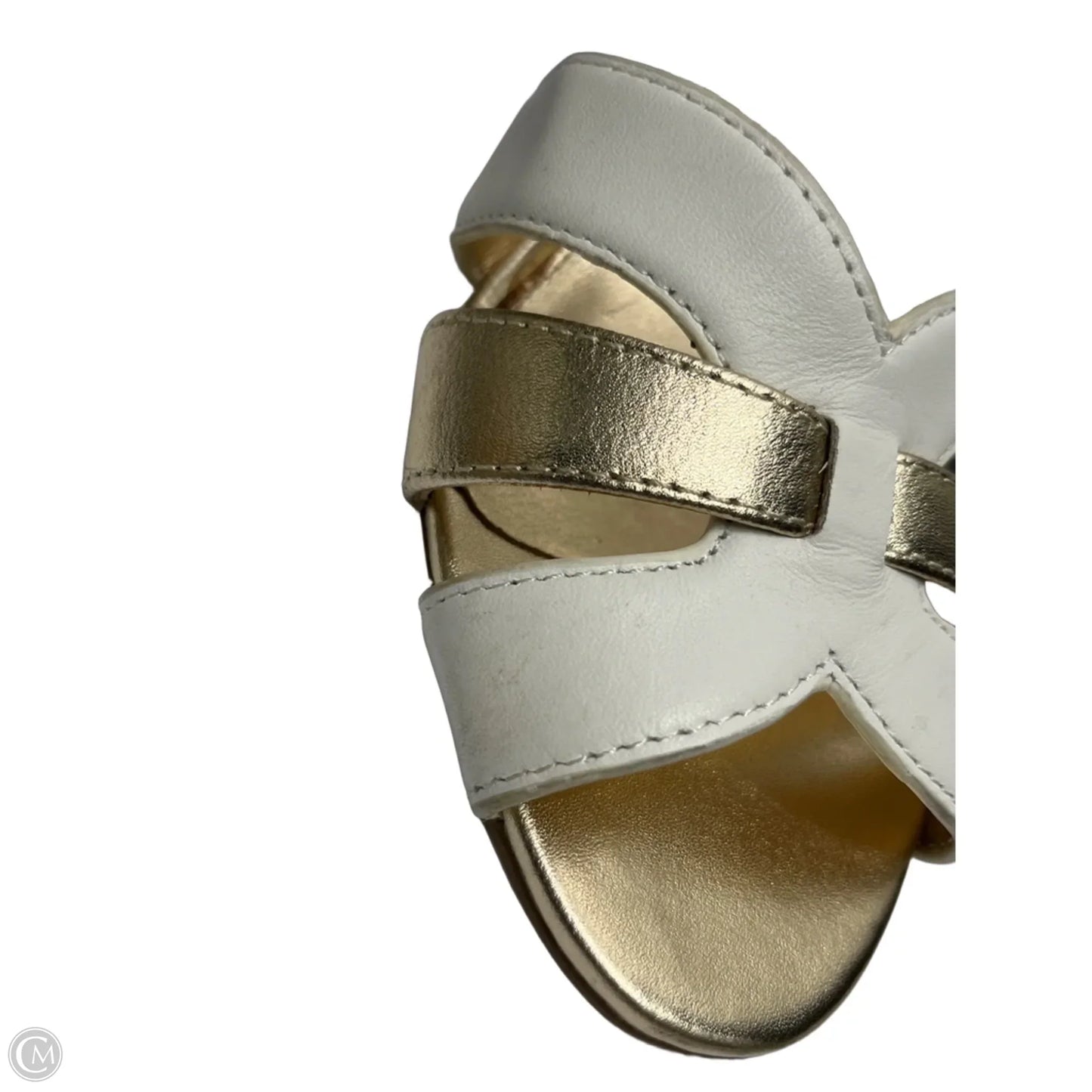 Sandals Designer By Lilly Pulitzer In Gold & White, Size: 8.5