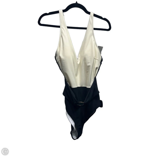 Swimsuit By Clothes Mentor In Black & Cream, Size: L