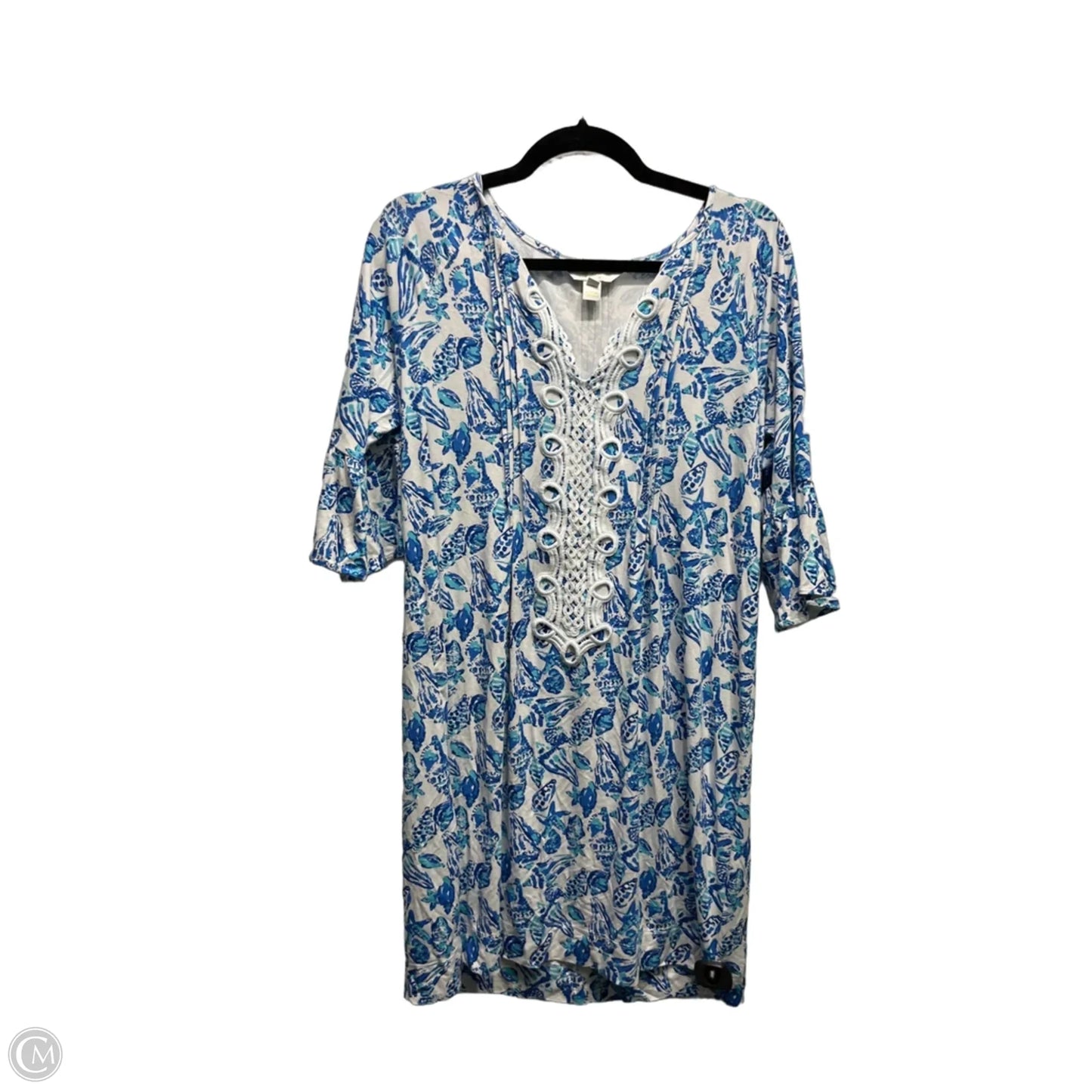 Dress Designer By Lilly Pulitzer In Blue & White, Size: M