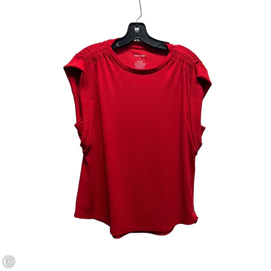 Top Short Sleeve By Nine West Apparel In Red, Size: L