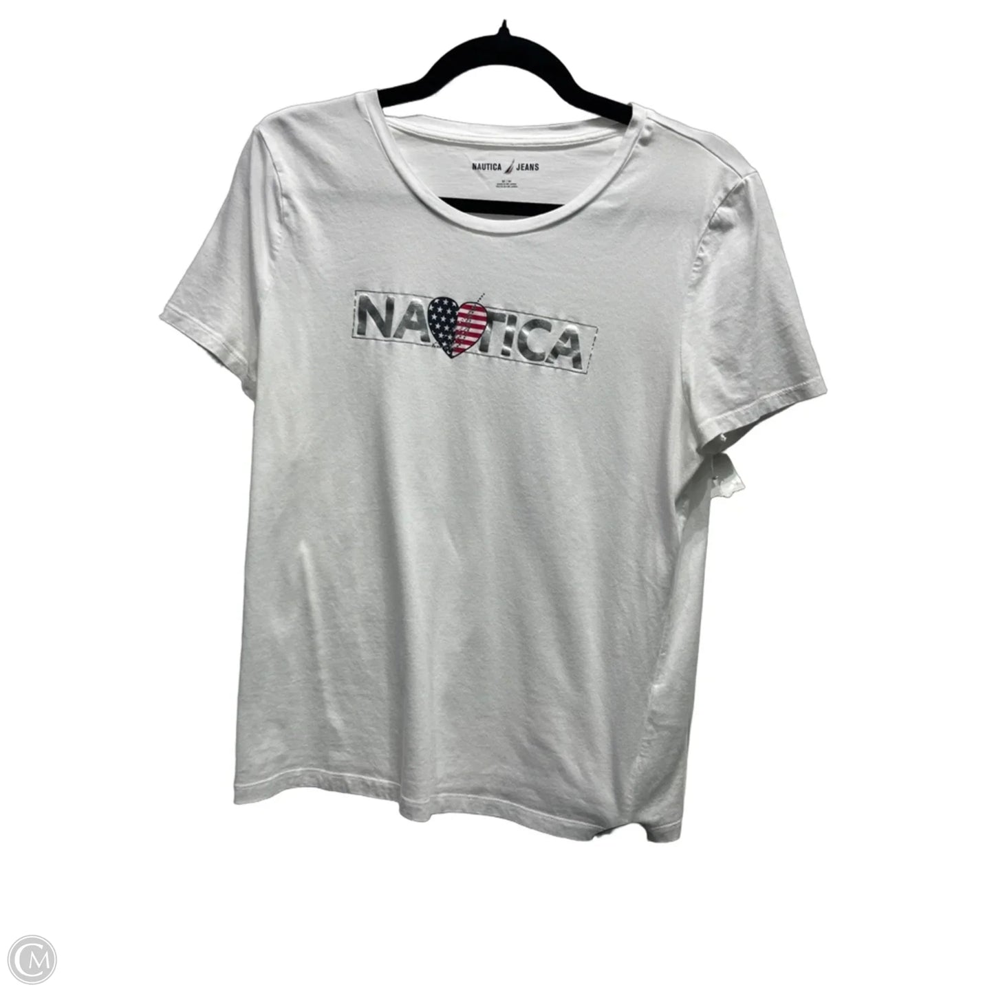 Top Short Sleeve Basic By Nautica In Red & White, Size: M