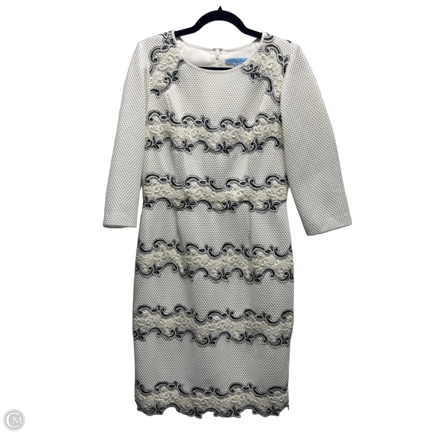 Dress Party Midi By Antonio Melani In Black & White, Size: 8
