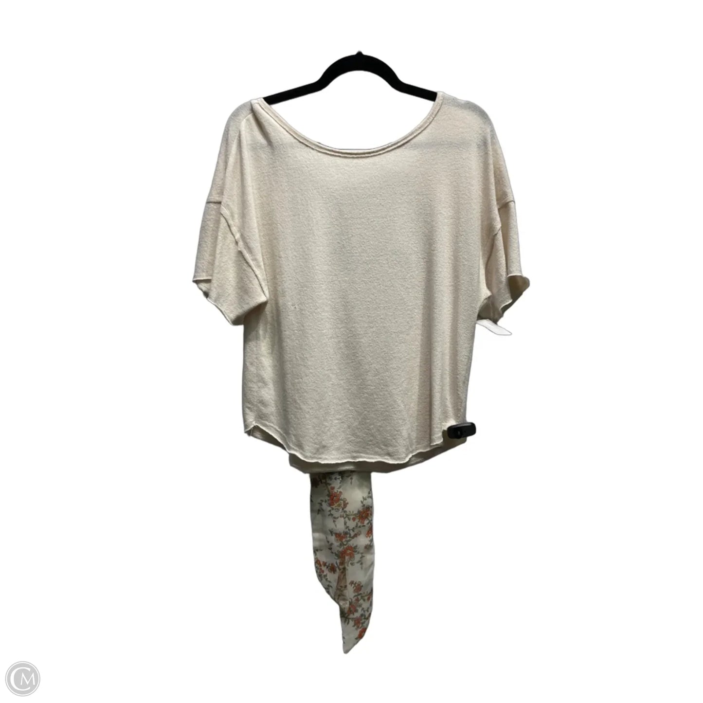 Top Short Sleeve By Alya In Cream & Orange, Size: M