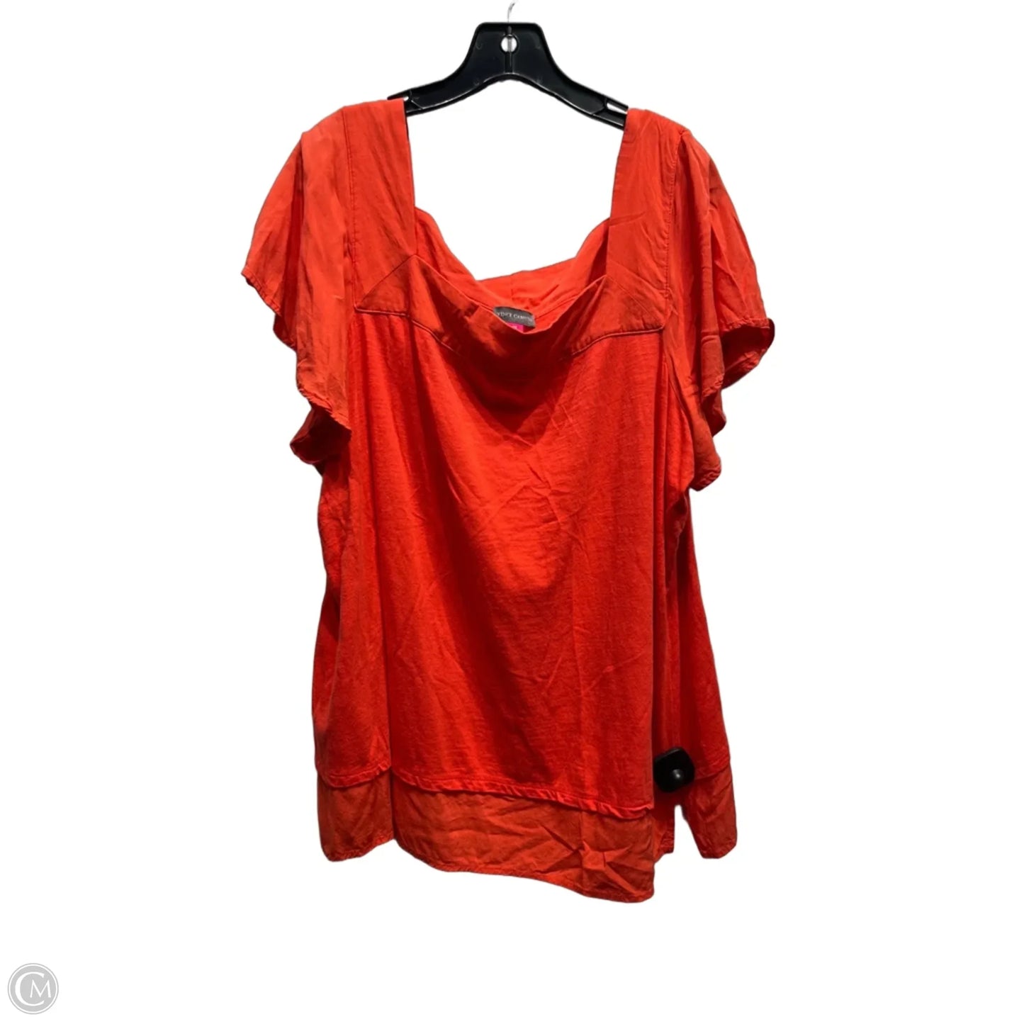 Top Short Sleeve By Vince Camuto In Orange, Size: 2x
