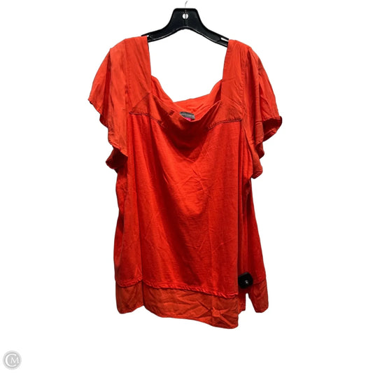 Top Short Sleeve By Vince Camuto In Orange, Size: 2x