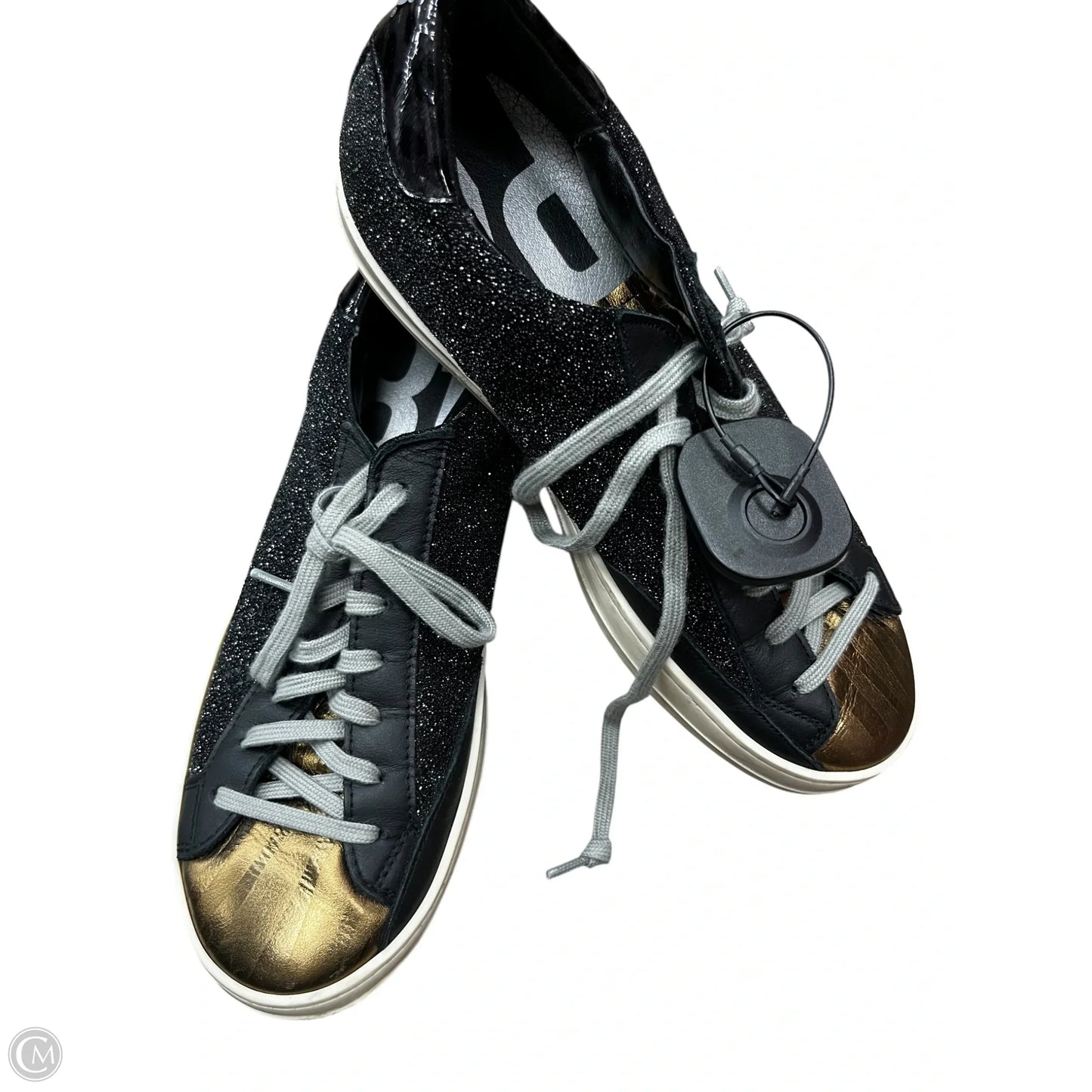 Shoes Sneakers By P448 In Black & Gold, Size: 8