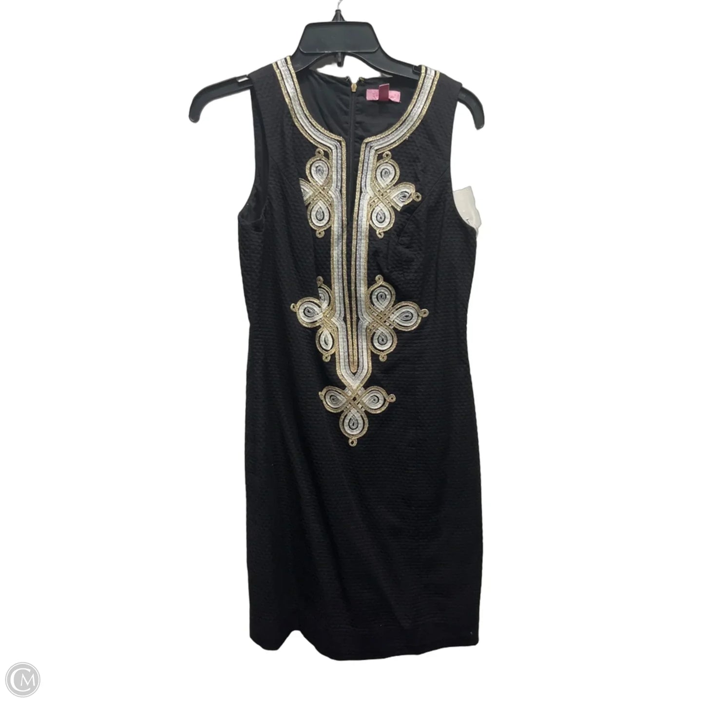 Dress Designer By Lilly Pulitzer In Black & Gold, Size: 0