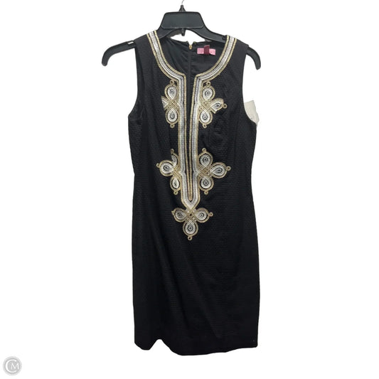 Dress Designer By Lilly Pulitzer In Black & Gold, Size: 0