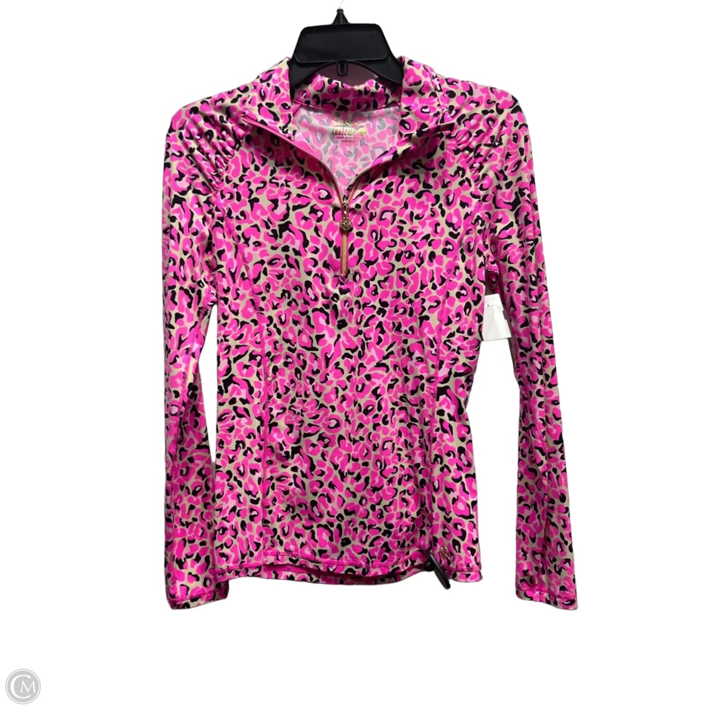 Top Long Sleeve Designer By Lilly Pulitzer In Black & Pink, Size: S
