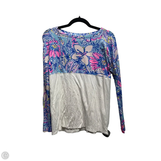 Top Long Sleeve Designer By Lilly Pulitzer In Blue & Pink, Size: Xxs