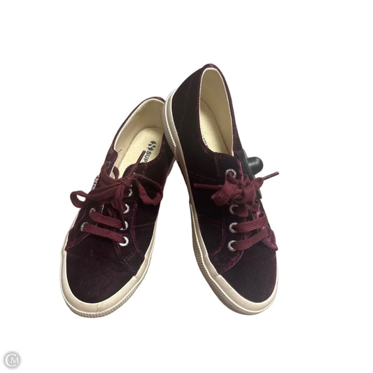 Shoes Sneakers By Superga In Maroon, Size: 6