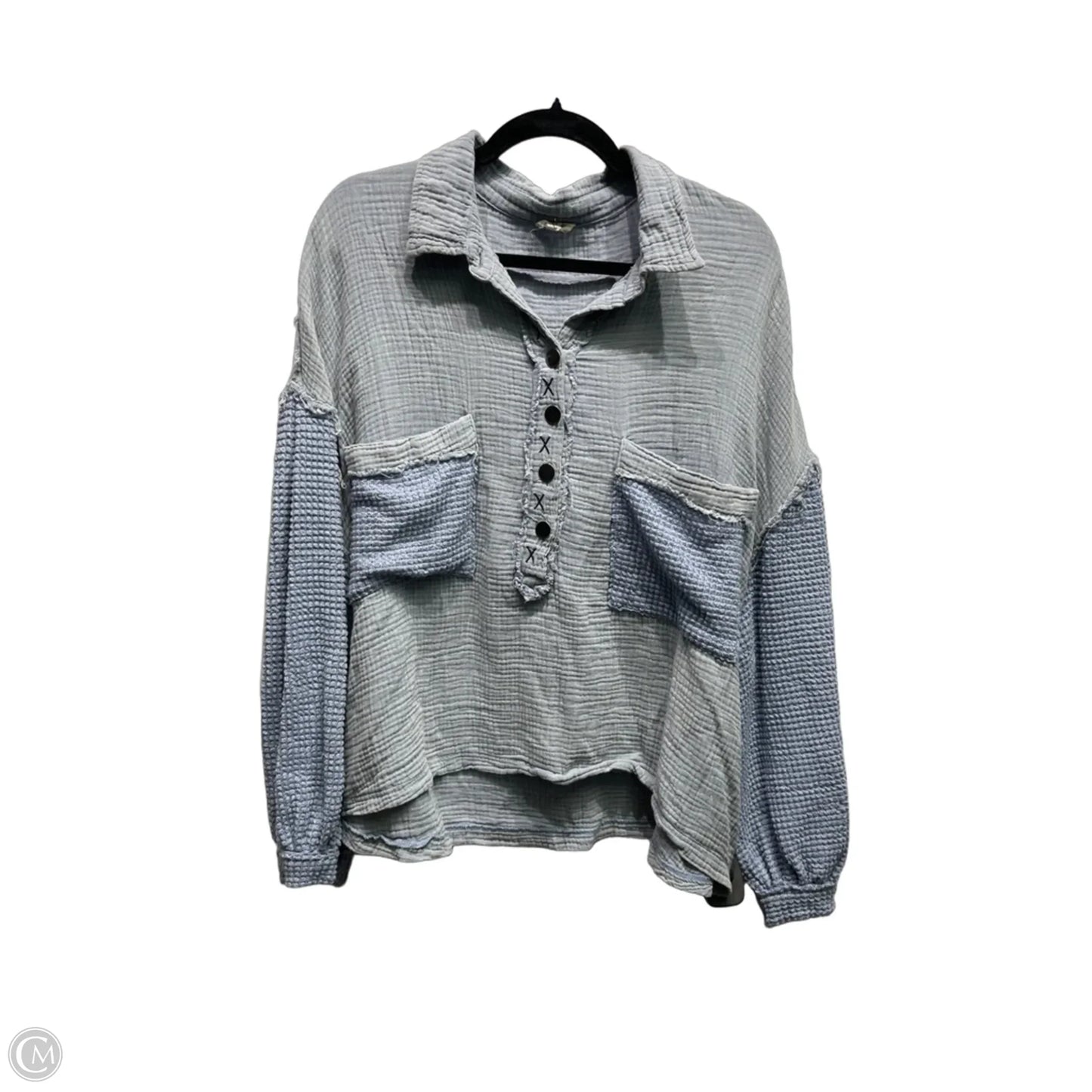 Top Long Sleeve By Pol In Blue, Size: L