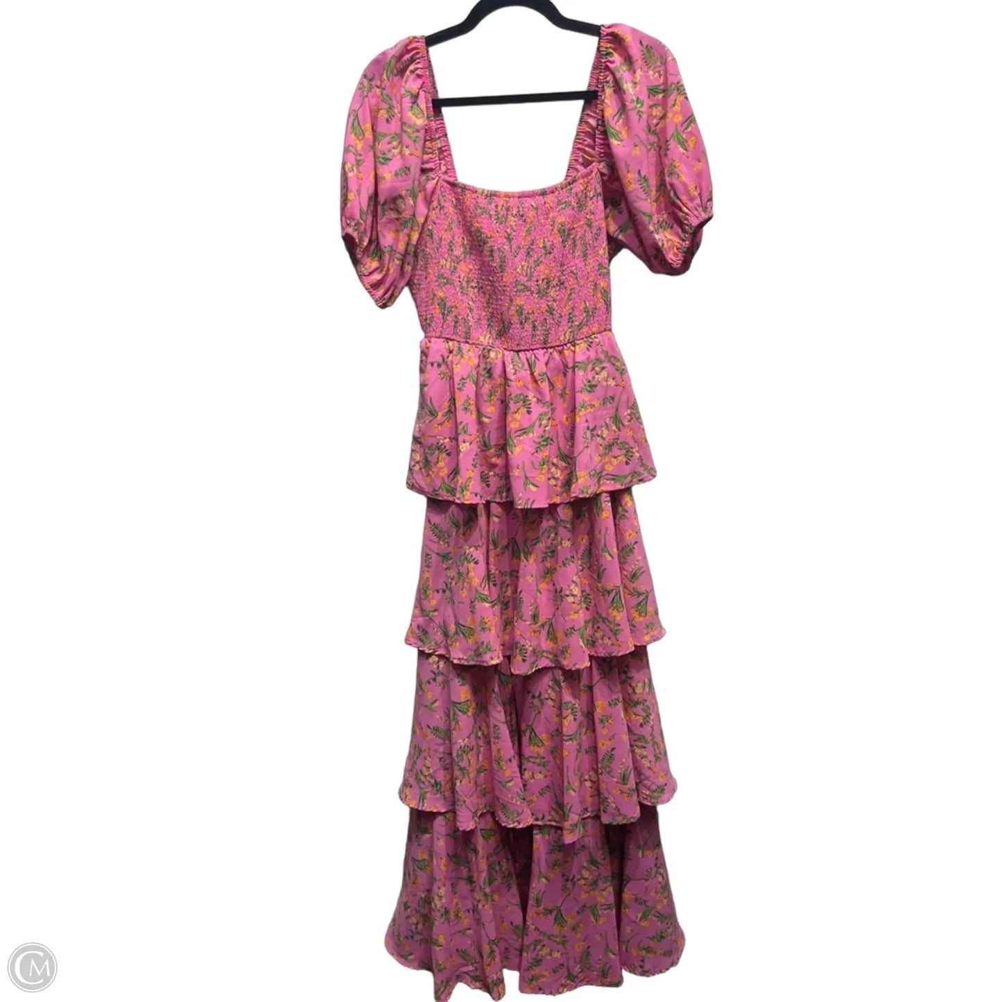 Dress Casual Maxi By Entro In Green & Pink, Size: M