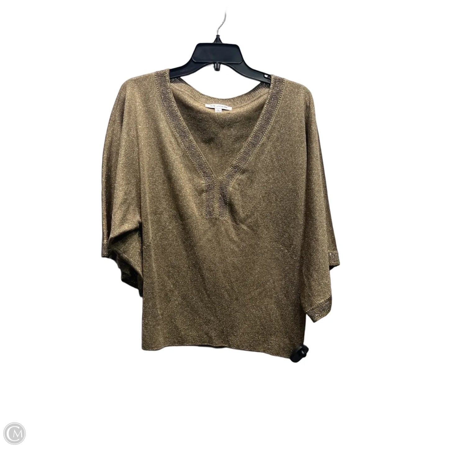 Top 3/4 Sleeve Luxury Designer By St John Collection In Gold, Size: L