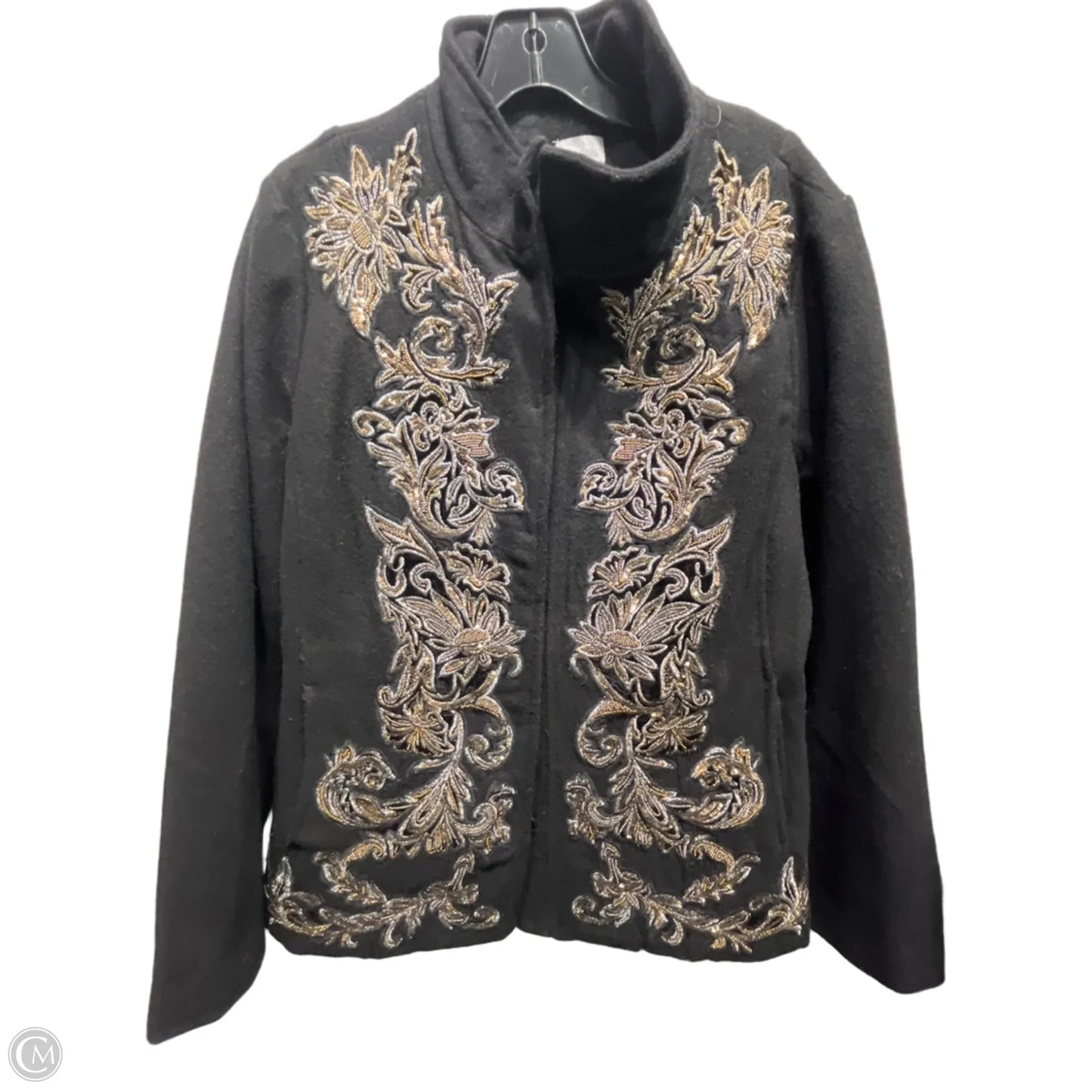 Jacket Other By Chicos In Black & Gold, Size: M
