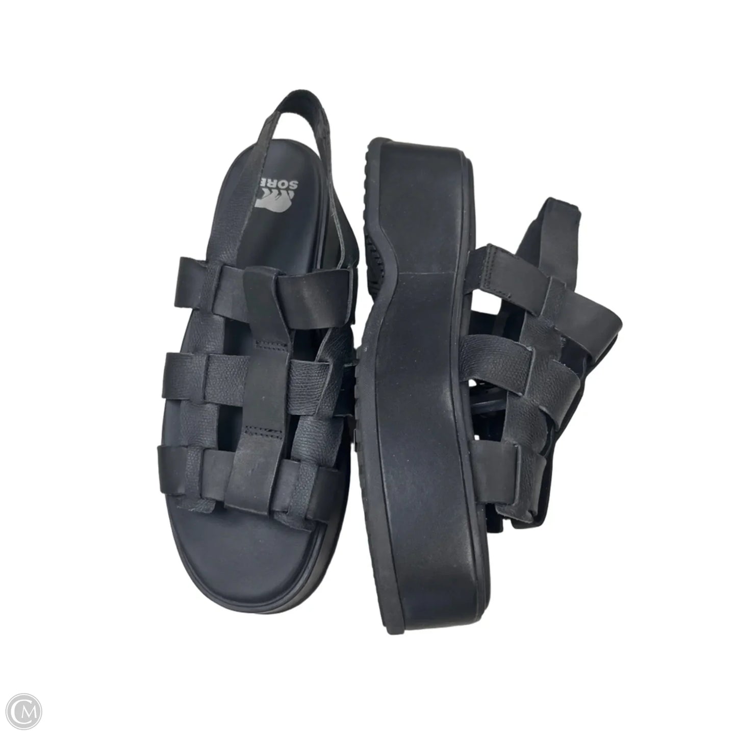 Sandals Heels Platform By Sorel In Black, Size: 9.5