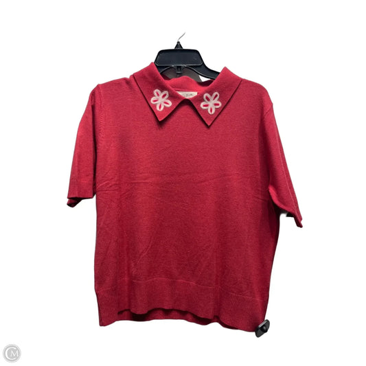 Top Short Sleeve By Vila Milano In Red, Size: L