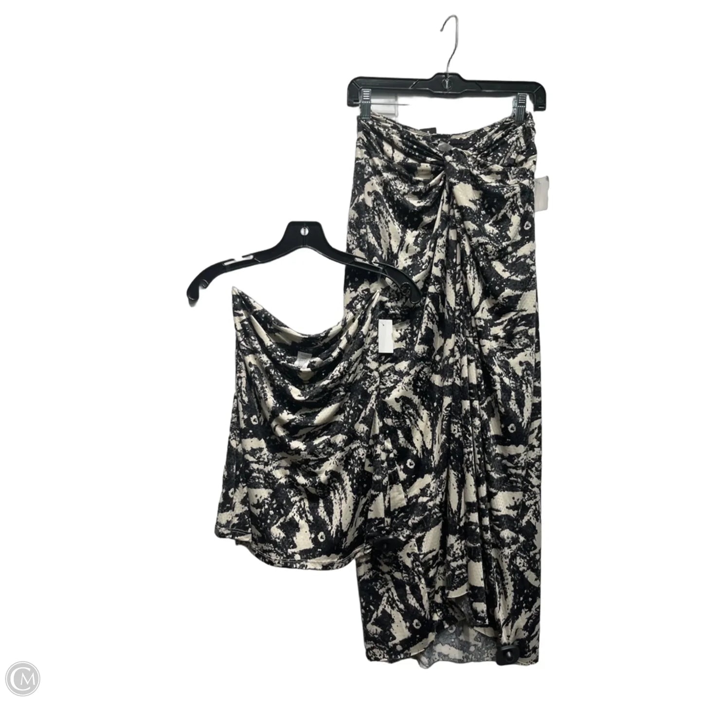 Skirt Set 2pc By Ariella In Black & Cream, Size: S