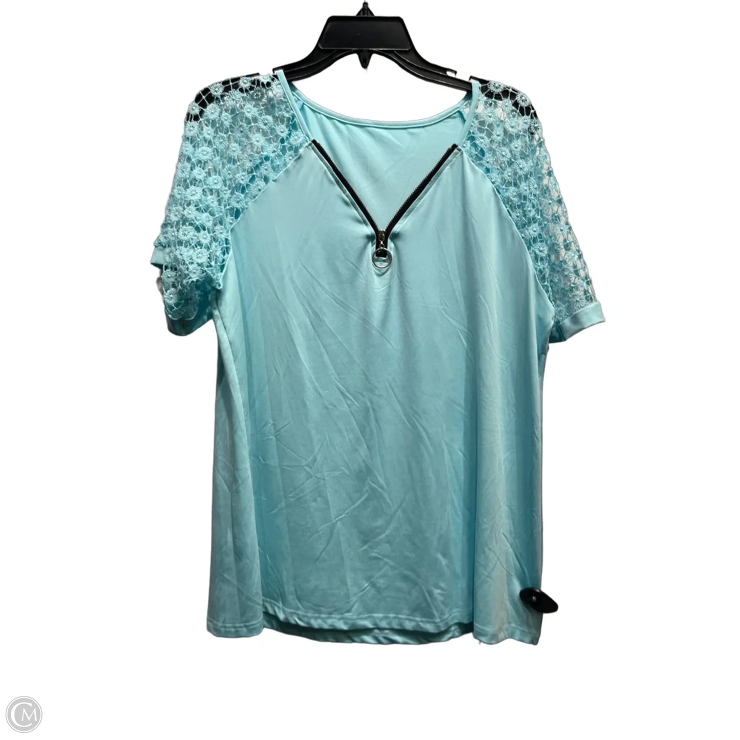 Top Short Sleeve By Cme In Blue, Size: L