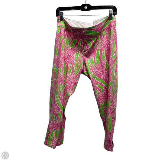 Pants Designer By Lilly Pulitzer In Green & Pink, Size: 10