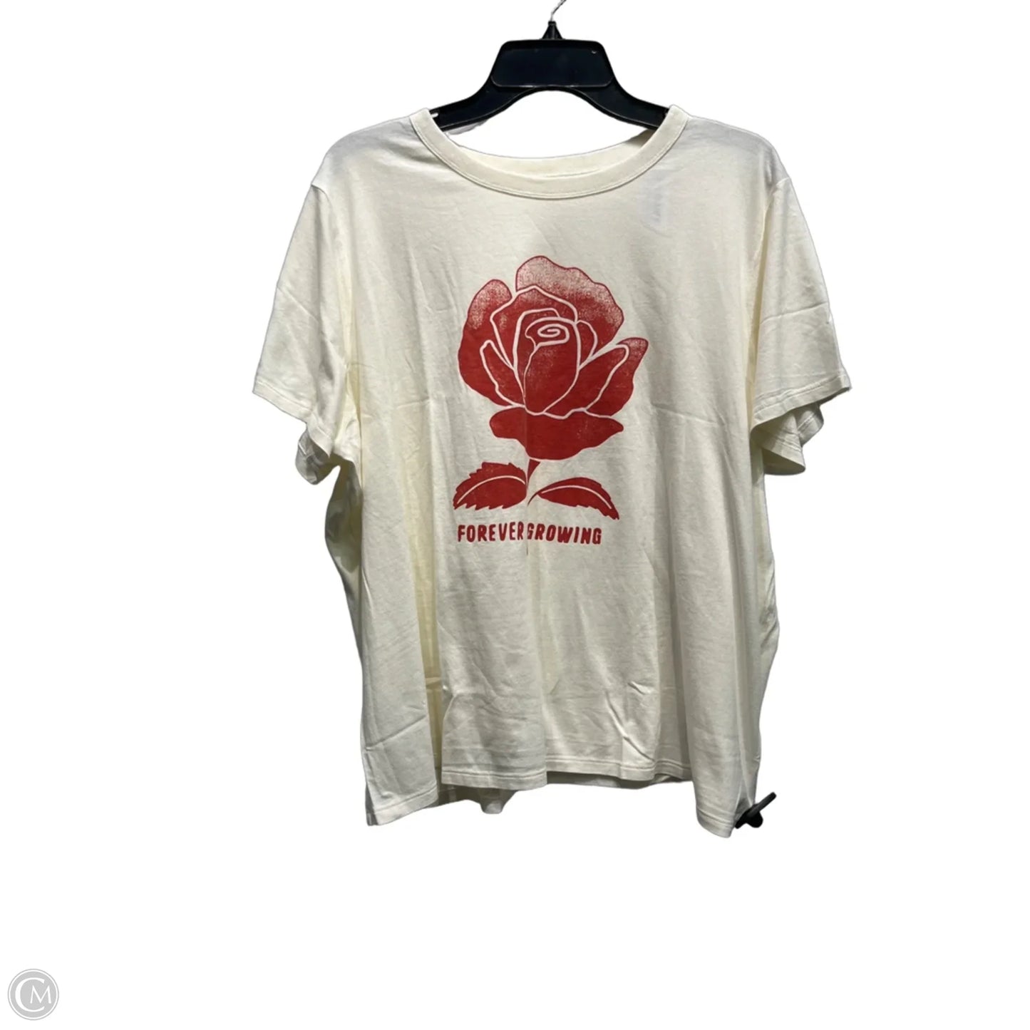 Top Short Sleeve By Old Navy In Cream & Red, Size: Xxl