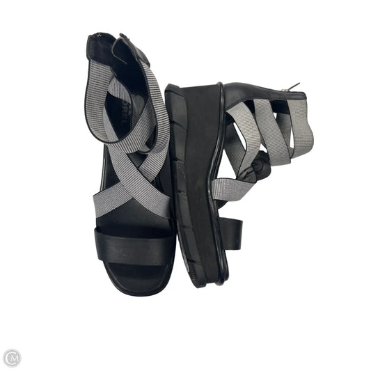 Sandals Heels Wedge By Sorel In Black, Size: 8.5