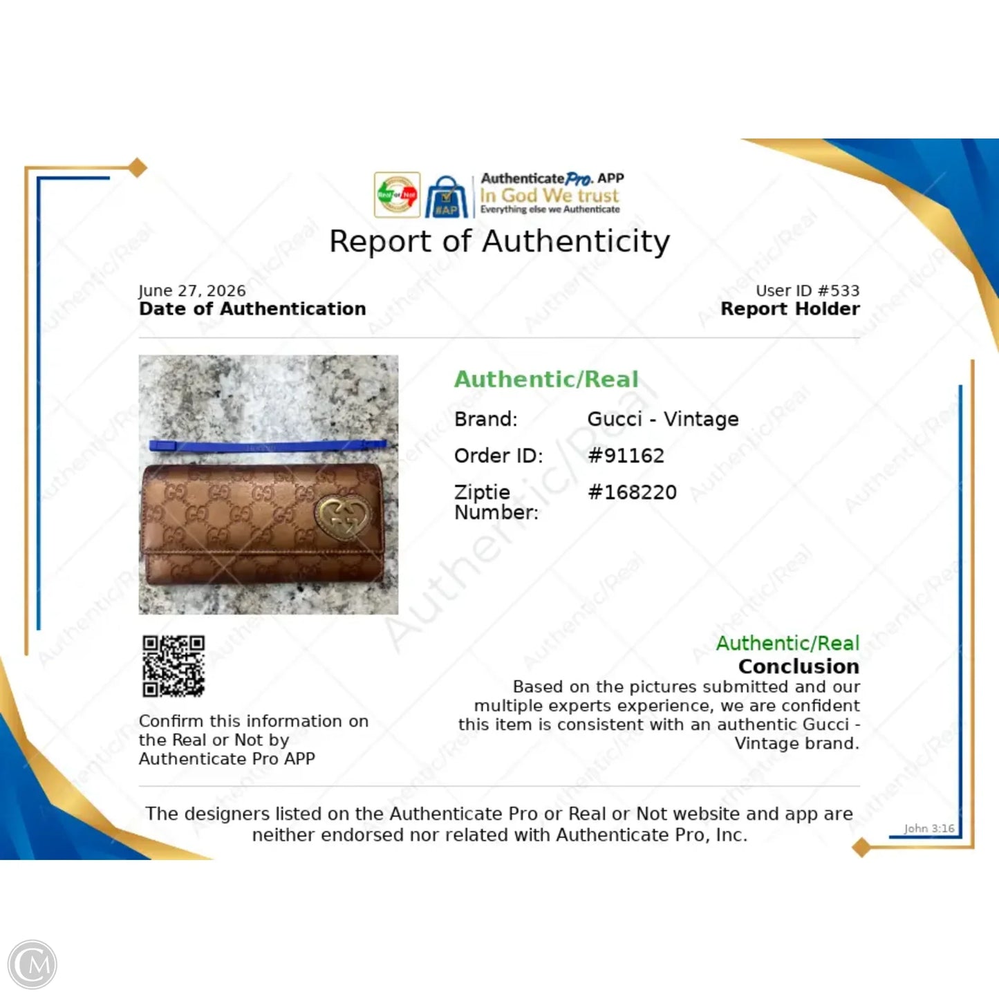 Wallet Luxury Designer By Gucci, Size: Large