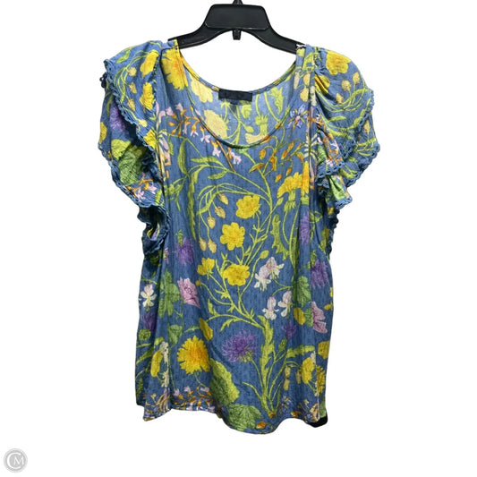 Top Short Sleeve By Rachel Roy In Blue & Green, Size: 2x