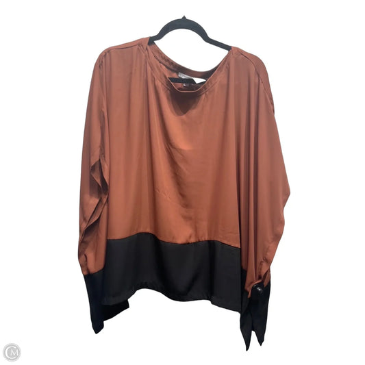 Blouse Short Sleeve By Chicos In Black & Brown, Size: Xl