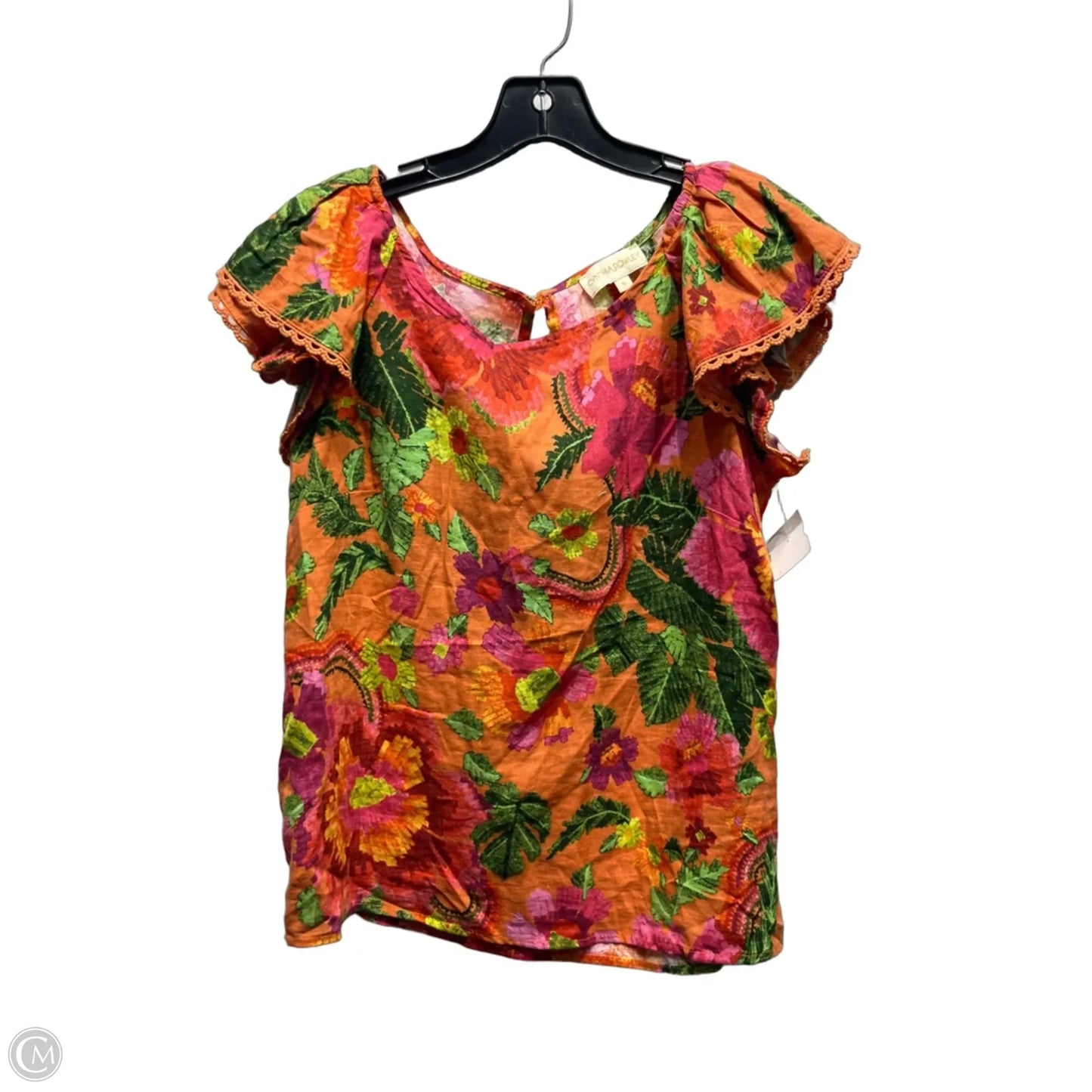 Top Short Sleeve By Cynthia Rowley In Orange & Pink, Size: S