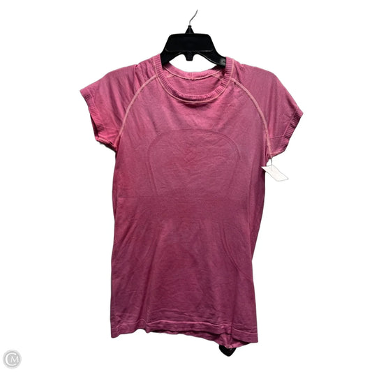 Athletic Top Short Sleeve By Lululemon In Pink, Size: S