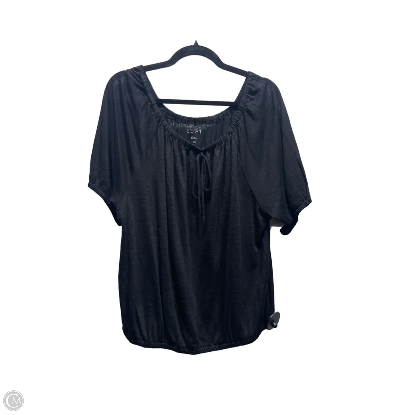 Top Short Sleeve By Loft In Black, Size: L