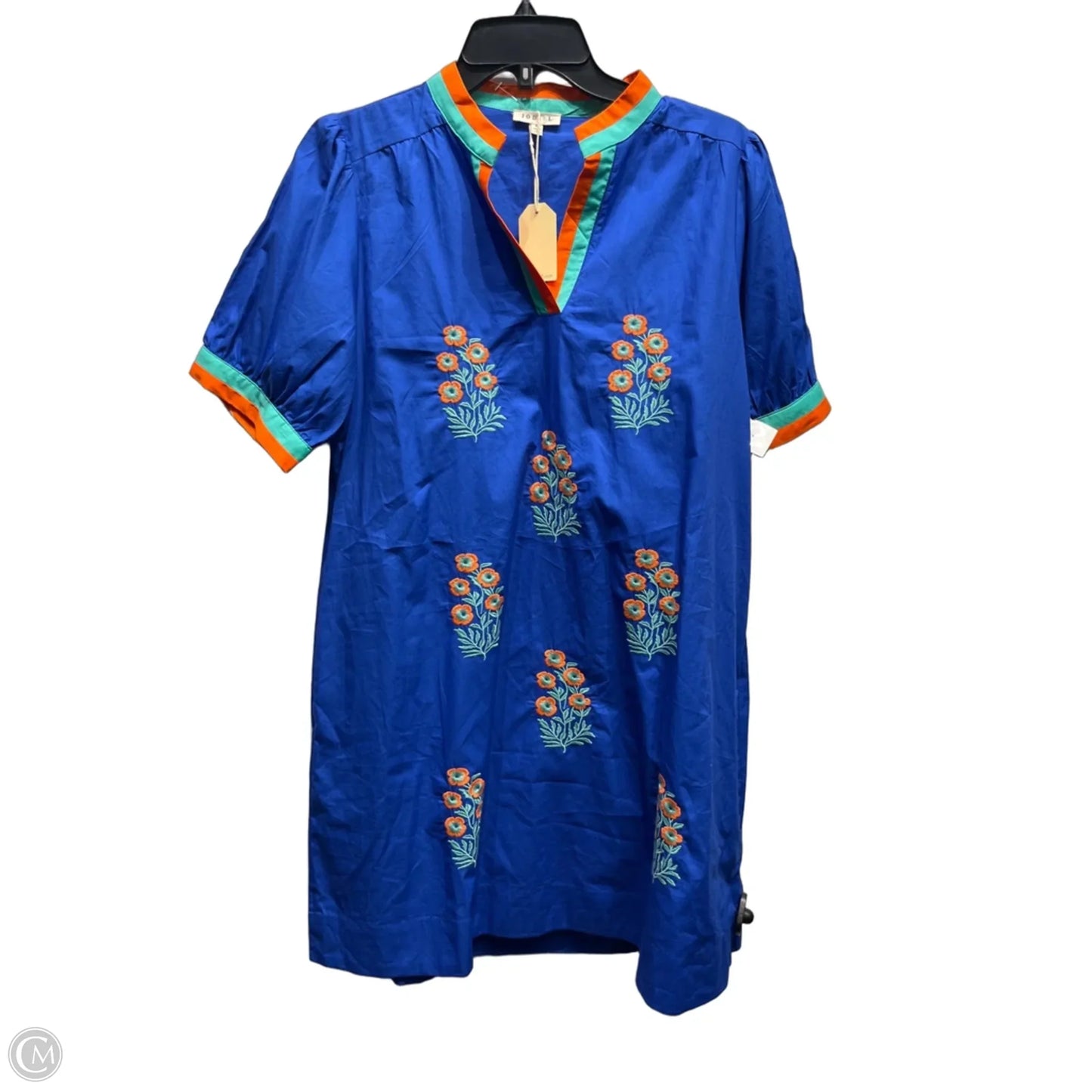 Dress Casual Short By Jodifl In Blue & Orange, Size: M