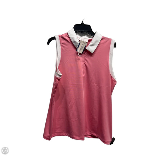 Top Sleeveless By Tommy Bahama In Pink & White, Size: Xl