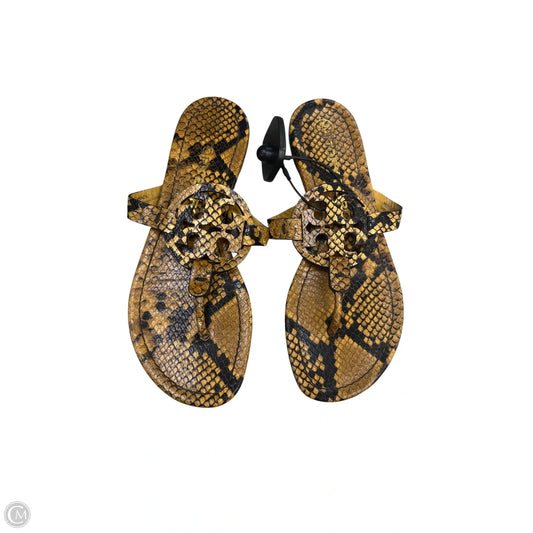 Sandals Designer By Tory Burch In Black & Yellow, Size: 6