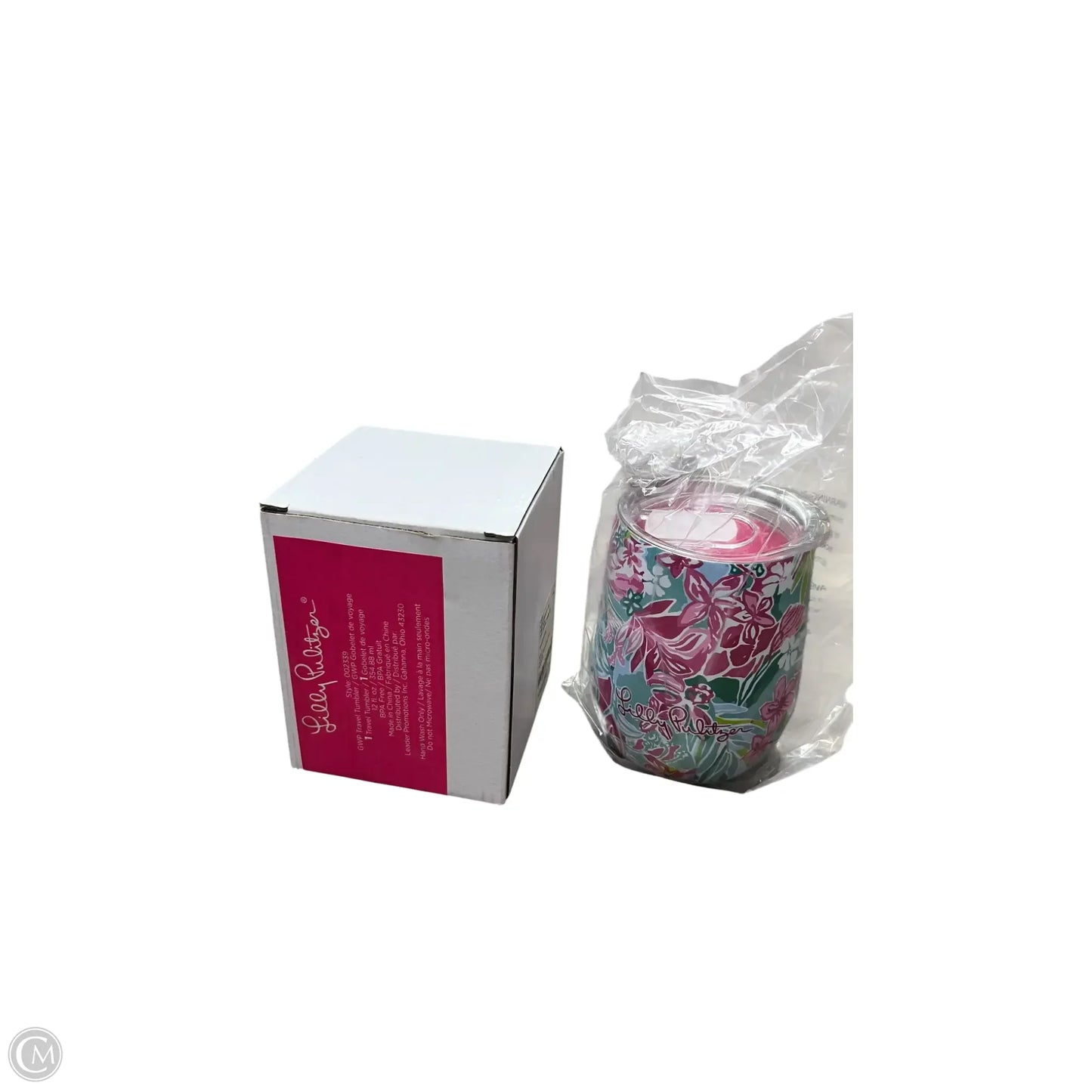 TRAVEL TUMBLER Designer Label By Lilly Pulitzer, Size: