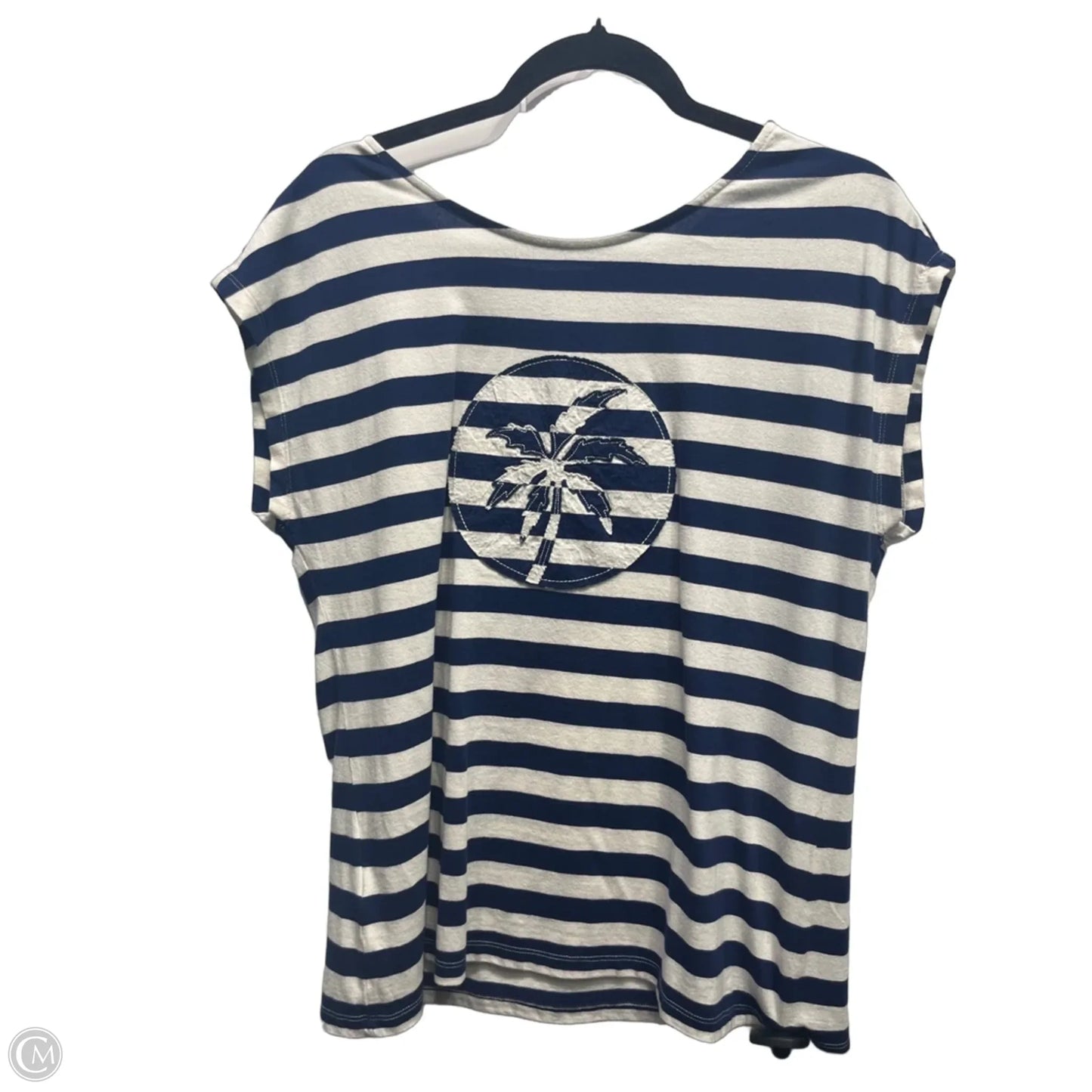 Top Short Sleeve By Tommy Bahama In Blue & White, Size: S