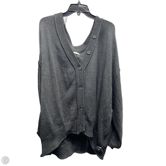 Sweater Cardigan By Pol In Grey, Size: 3x